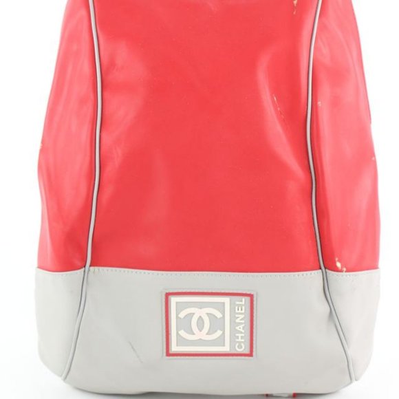 Chanel Red Sports Logo CC Backpack 920cas414 - Picture 1 of 12